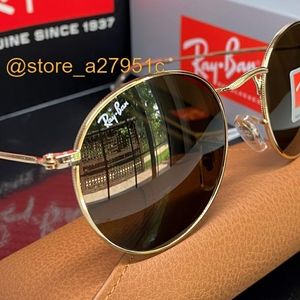 Ray-Ban NEW Round Metal Brown Lens / Gold Frame